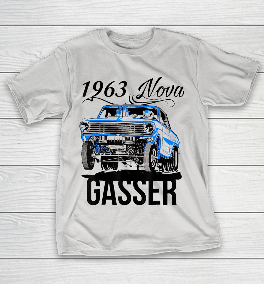1963 Chevys Nova Classic Car Gasser Hot Rod Black Blue Shirts