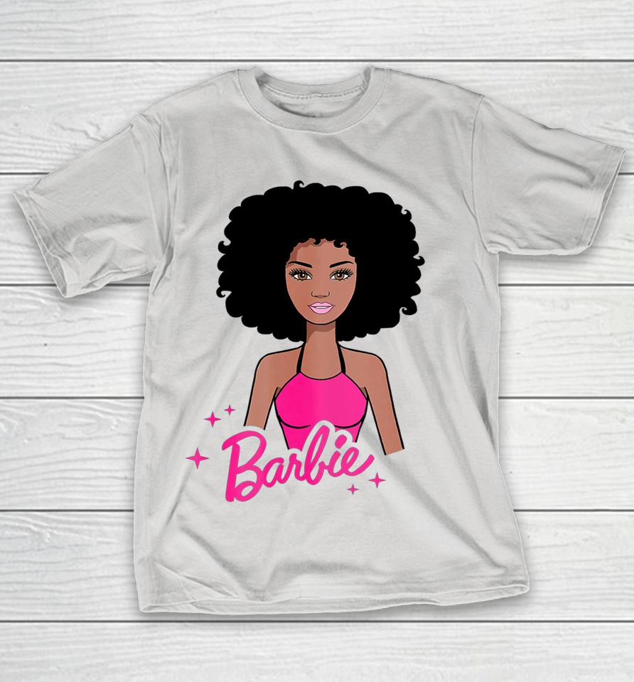 Afro Barbie Girl Pink Babe Black Women Shirts
