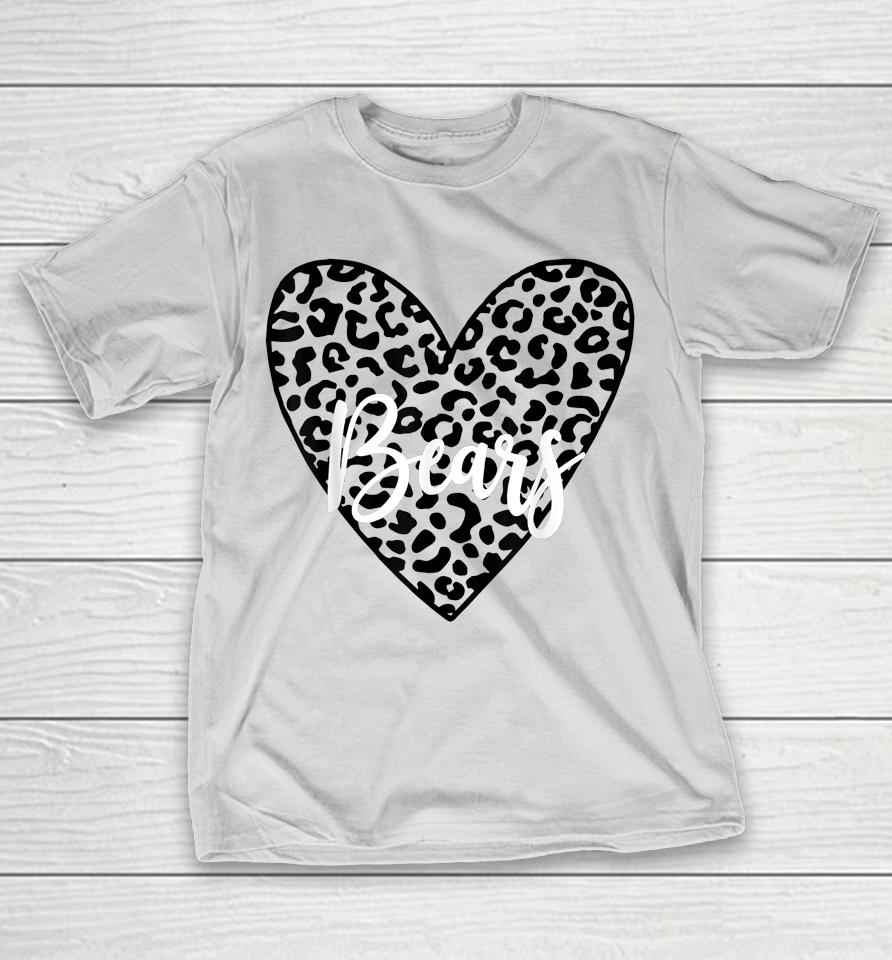 Bears School Spirit Mascot Leopard Heart Game Day Shirts
