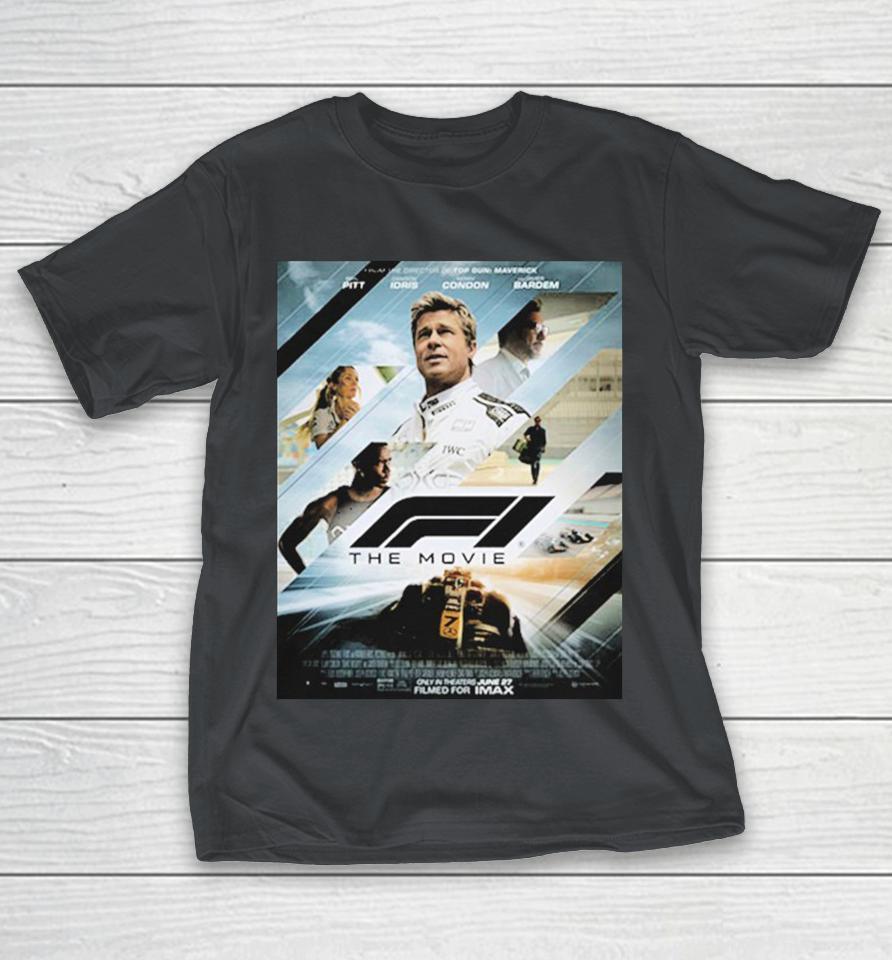 Brad Pitt F1 The Movie Film Now Showing On Theaters Shirts