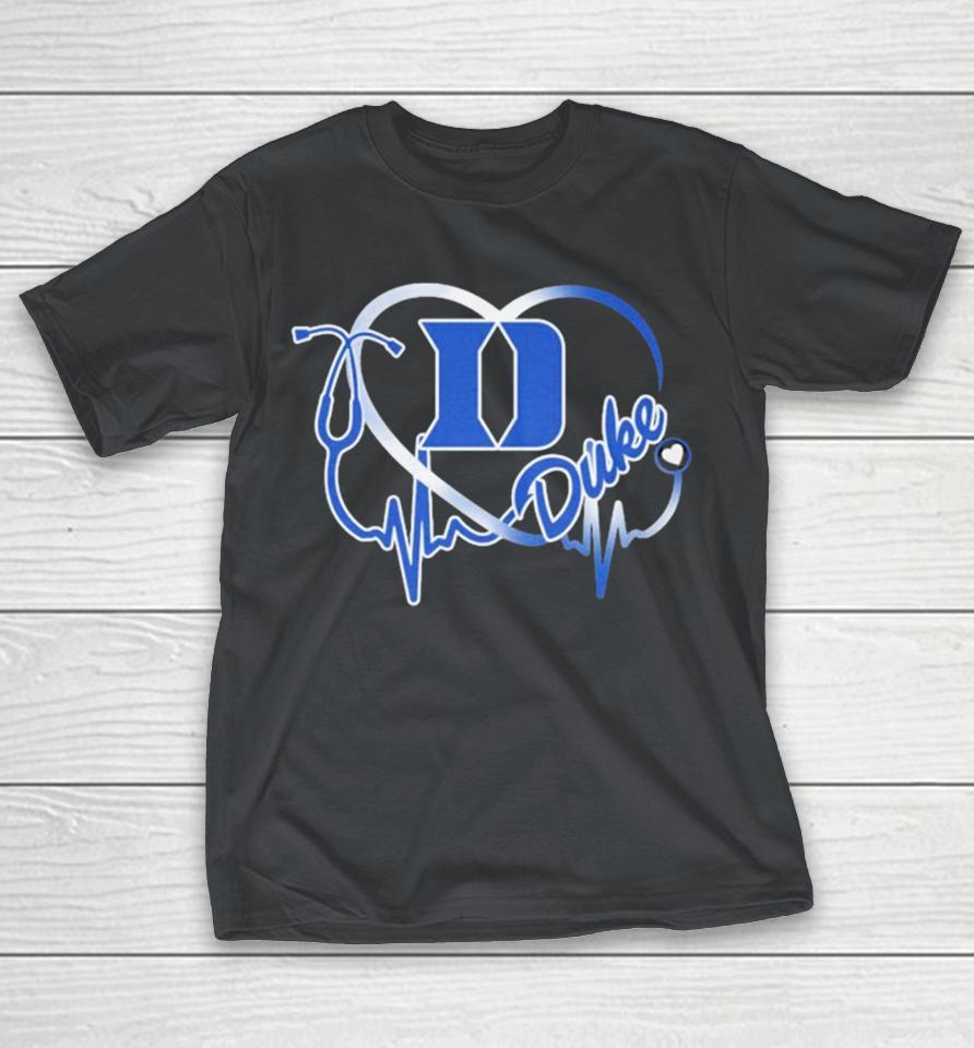 Duke Blue Devils Caring Heartbeat Nurse Shirts
