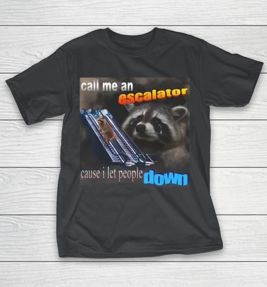 Escalator Cause I Let People Down Raccoon Shirts
