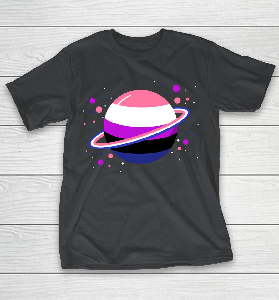 Genderfluid Outer Space Planet Genderfluid Pride Shirts