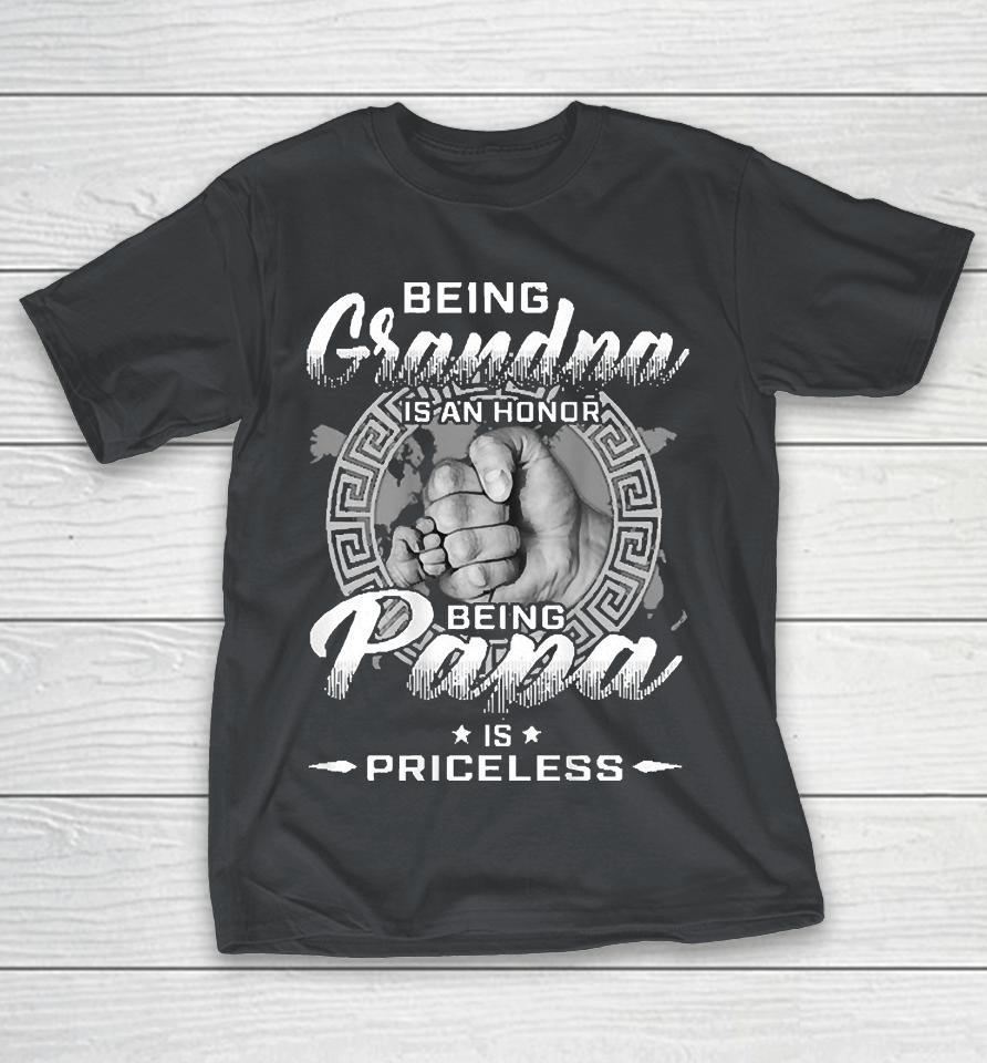 Grandpa Funny Gift Apparel Mens Being Grandpa Is An Honor Being Papa Is Priceless Shirts