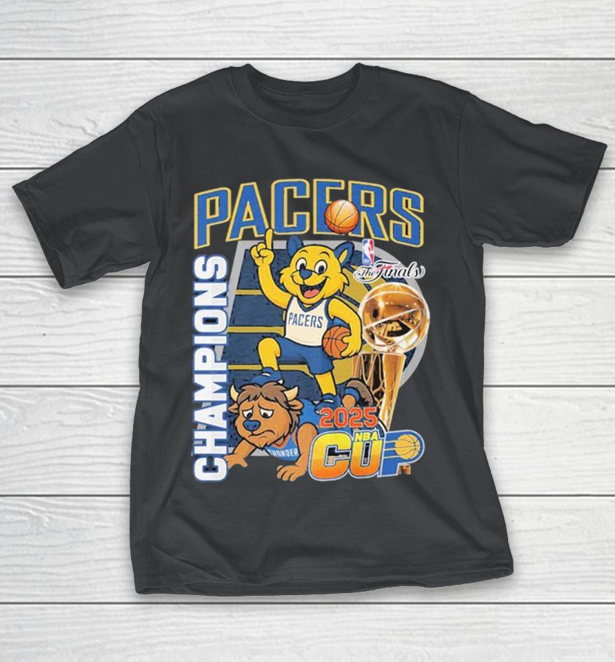 Indiana Pacers Stomp Oklahoma City Thunder The Finals NBA Cup Champions 2025 Mascot Shirts
