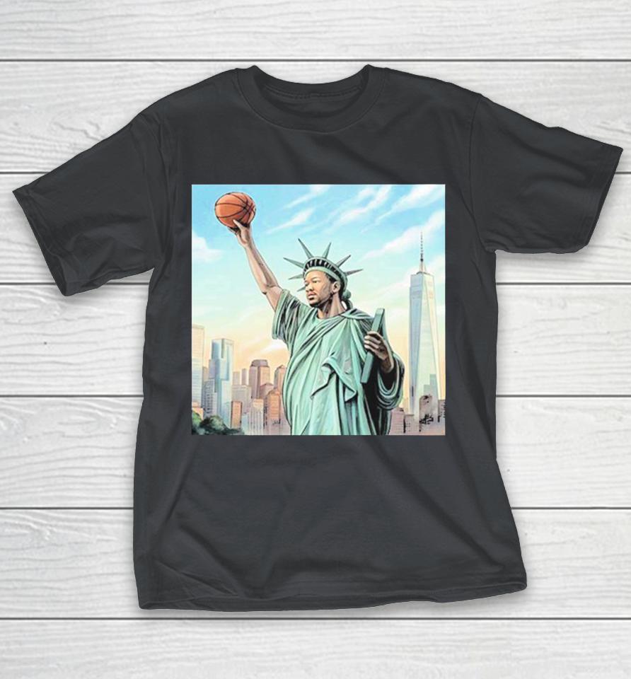 Jalen Brunson New York Knicks Statue Of Liberty Cover Nike Kobe 6 PE’s NBA 2025 Shirts