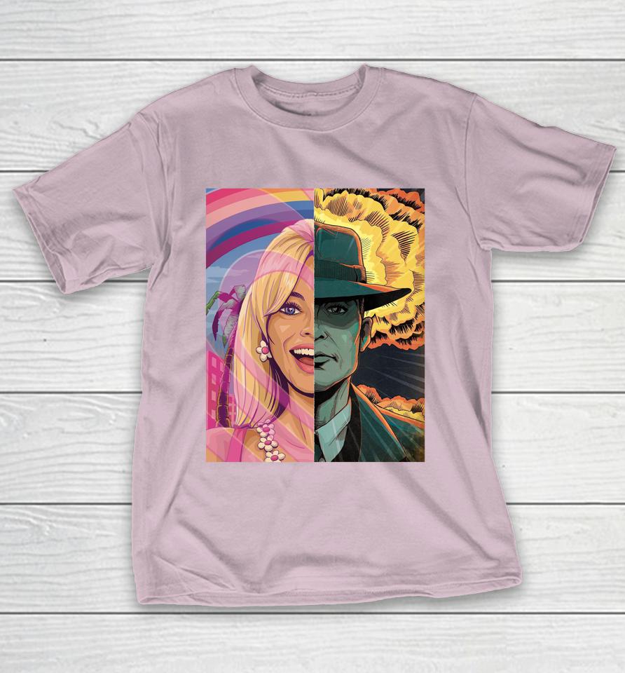 Discussingfilm Barbie Vs Oppenheimer Art By Jonattfieldart Shirts