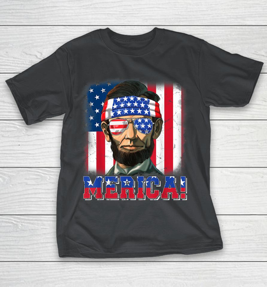 Merica Abe Lincoln 4th Of July Murica Patriotic Shirts