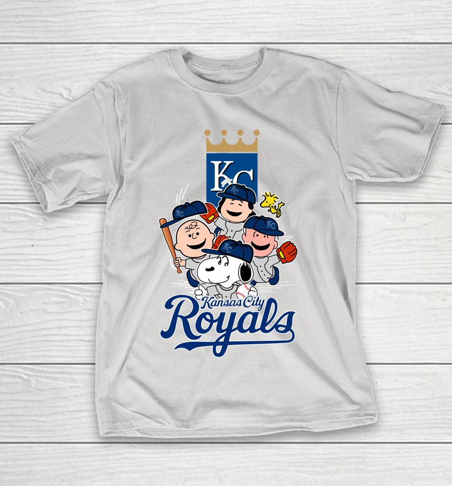 MLB Kansas City Royals Snoopy Charlie Brown Woodstock The Peanuts Movie Baseball Shirts