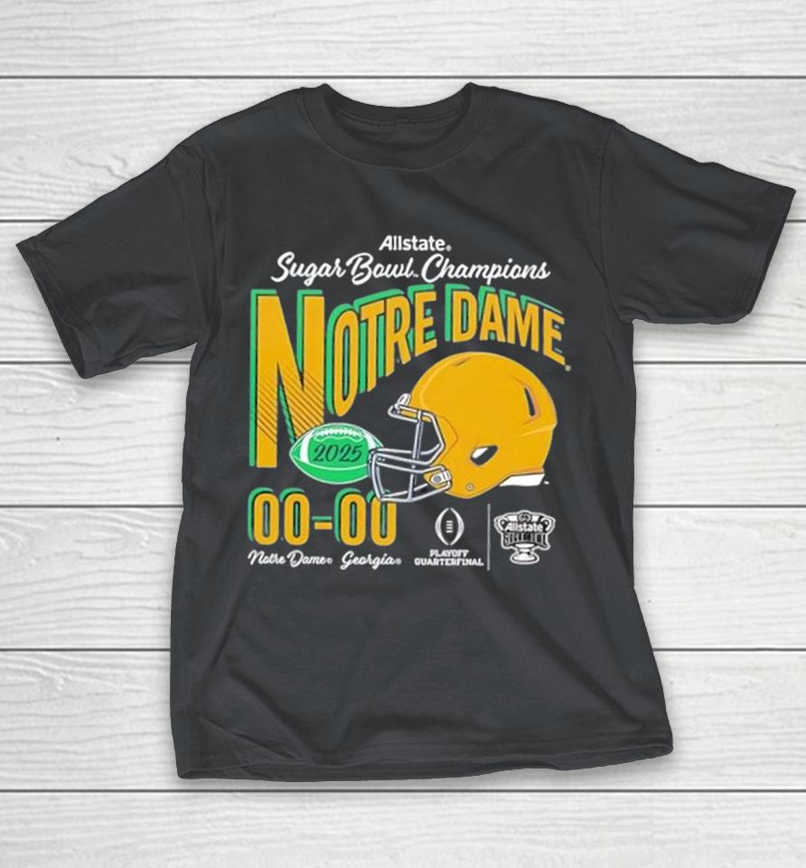 Notre Dame Fighting Irish 2025 Sugar Bowl Champions Football Score Shirts