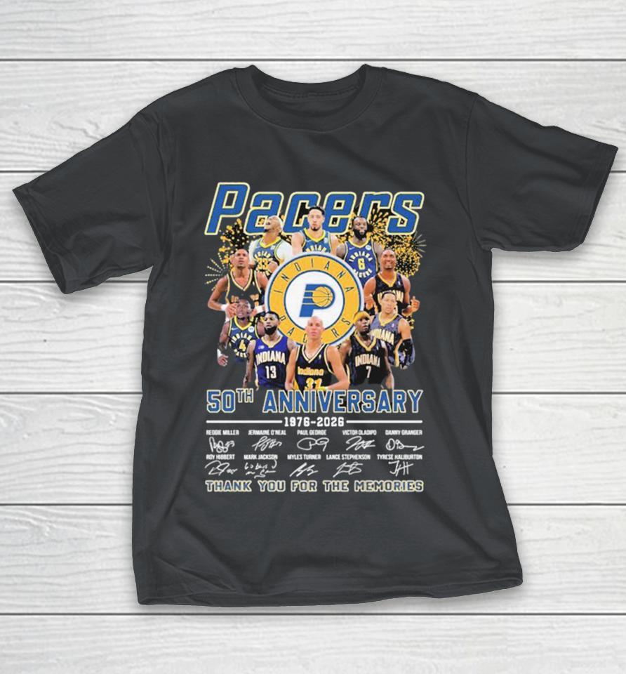Official Indiana Pacers 50th Anniversary Thank You For The Memories Signatures Shirts