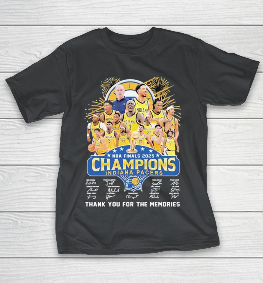 Official Indiana Pacers Indy NBA Finals 2025 Champions Thank You For The Memories Signatures Shirts
