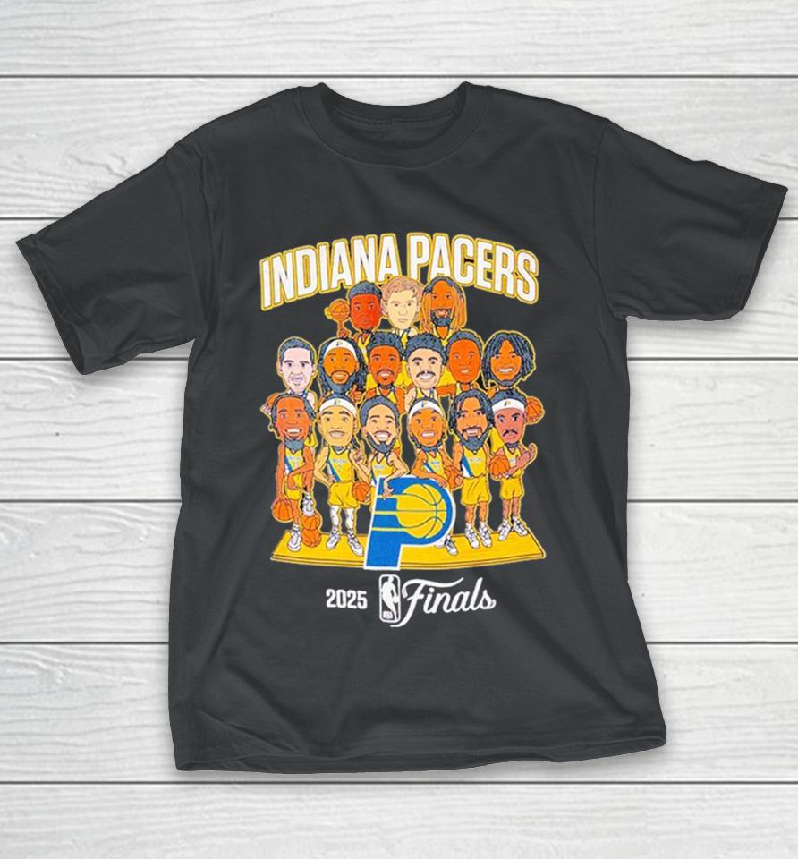 Official Indiana Pacers Team NBA Finals 2025 Players Cartoon Shirts