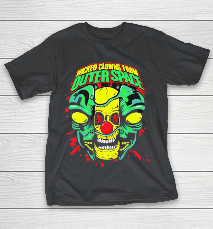 Official Insane Clown Posse Wicked Clowns From Outer Space Split Face Alien Skull Shirts