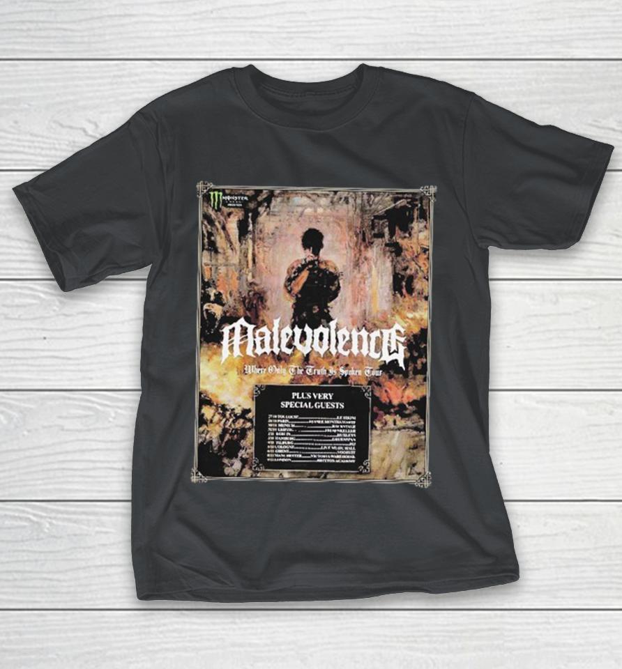 Official Malevolence Where Only The Truth Is Spoken Tour 2025 Europe And UK Dates Shirts