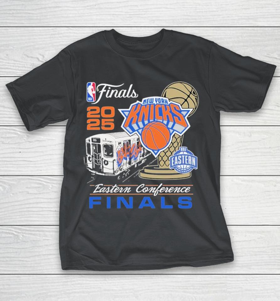 Official New York Knicks 2025 NBA Eastern Conference Finals Train Trophy Shirts
