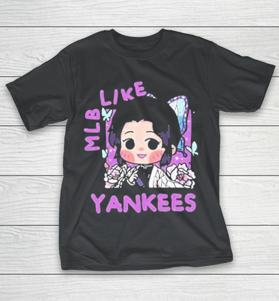Official Shinobu Kochou New York Yankees MLB x Demon Slayer Kimetsu no Yaiba Anime Shirts