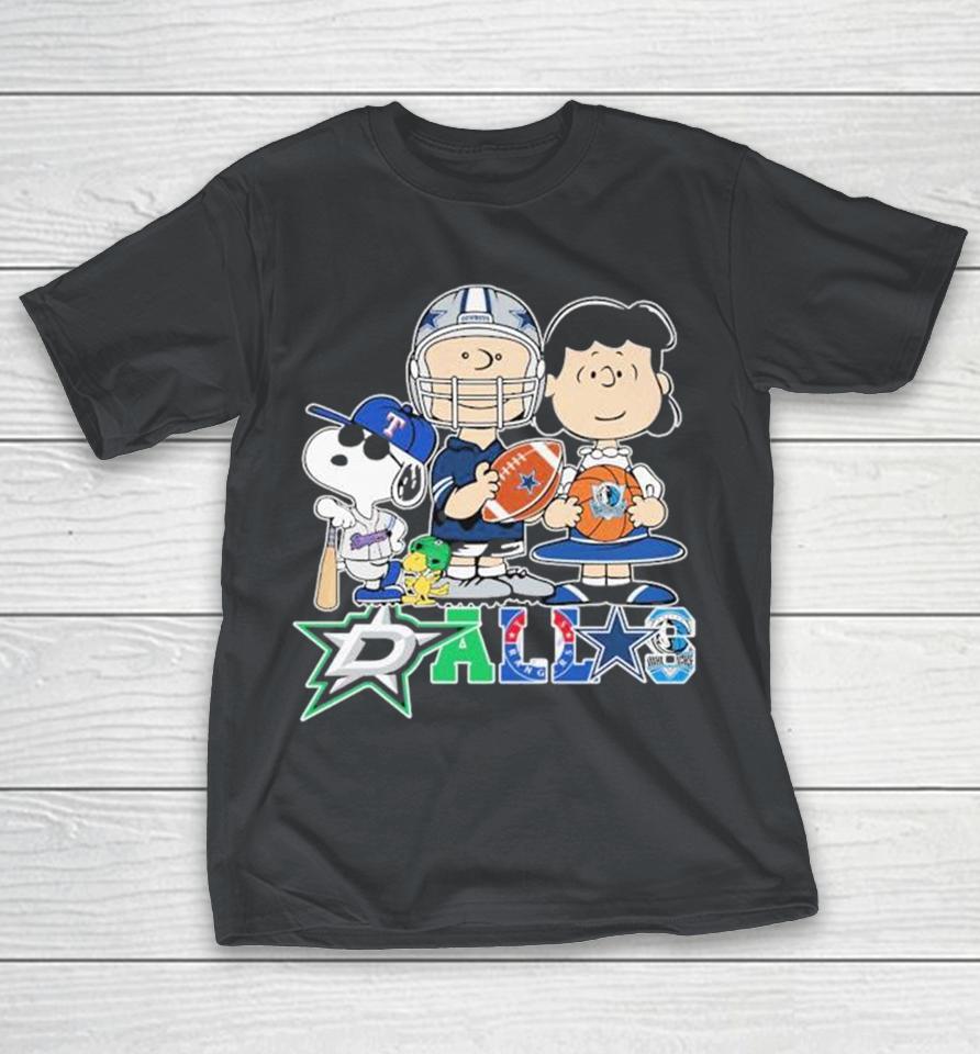 Official Snoopy And The Peanuts X Dallas Stars Dallas Cowboys Texas Rangers Dallas Mavericks Shirts