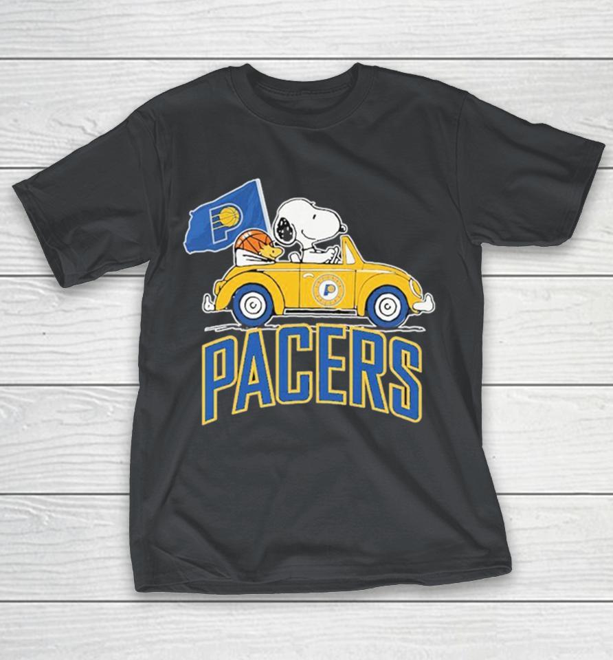 Official Snoopy And Woodstock Drive Car The Peanuts Indiana Pacers Shirts