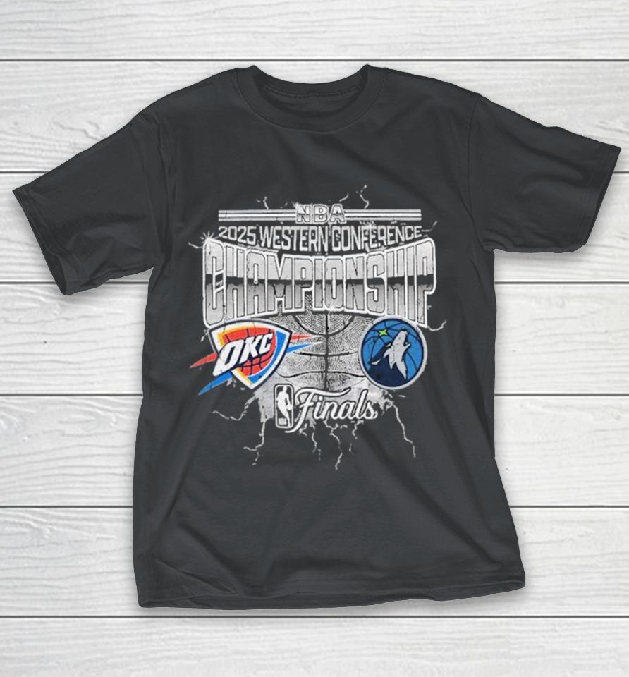 Oklahoma City Thunder vs. Minnesota Timberwolves NBA 2025 Western Conference Finals Matchup Shirts