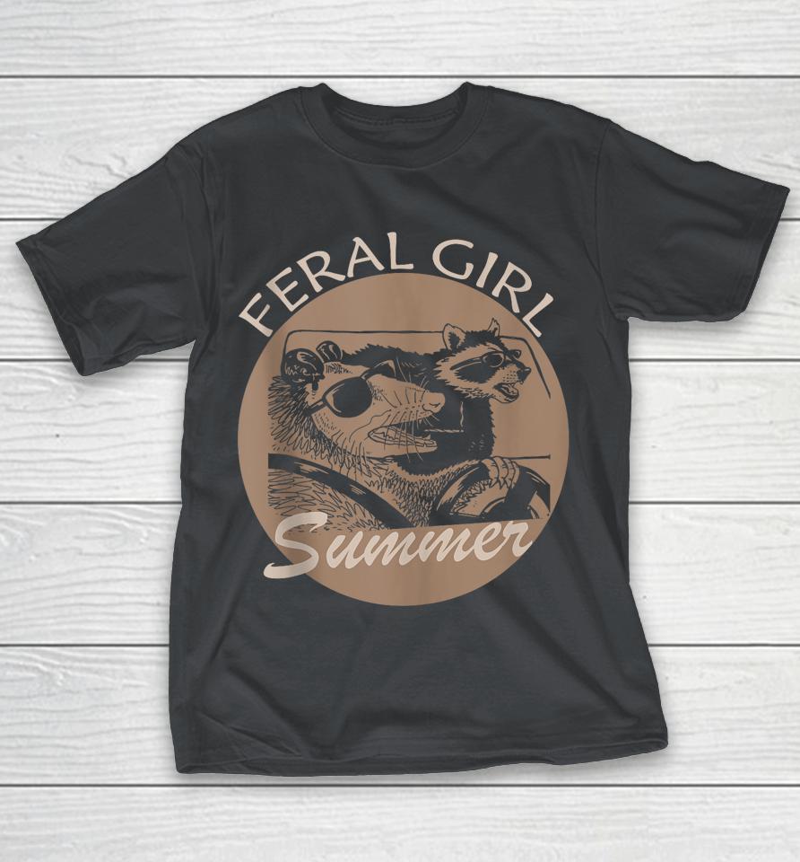 Raccoon Feral Girl Summer Shirts