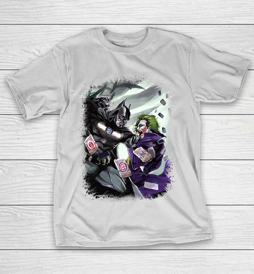 San Diego Padres MLB Baseball Batman Fighting Joker DC Comics Shirts