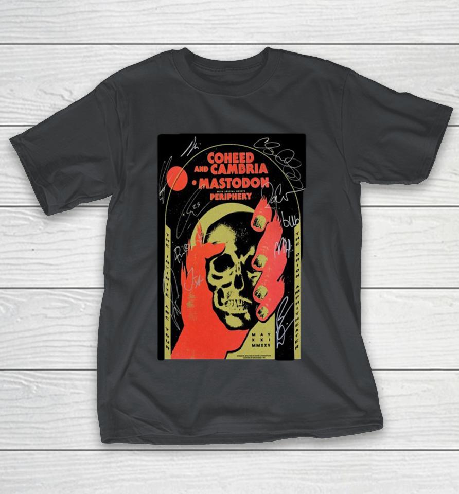 Signed Coheed And Cambria Mastodon Periphery Huntsville, AL 2025 Skull Hand Shirts