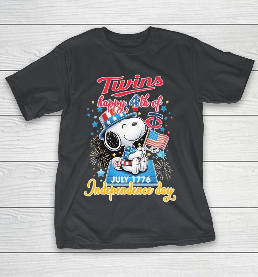 Snoopy The Peanuts X Minnesota Twins Happy 4th Of July 1776 American Flag Shirts