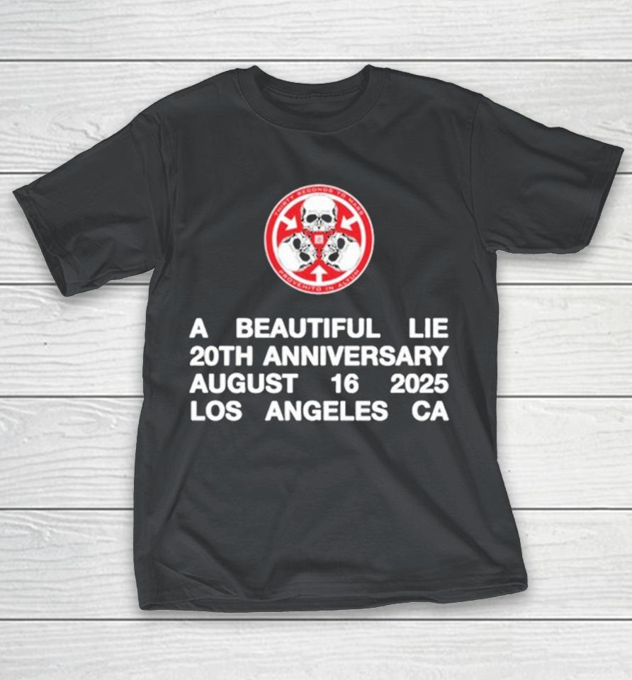 Thirty Seconds To Mars Emo A Beautiful Lie 20th Anniversary August 16 2025 Los Angeles CA Shirts