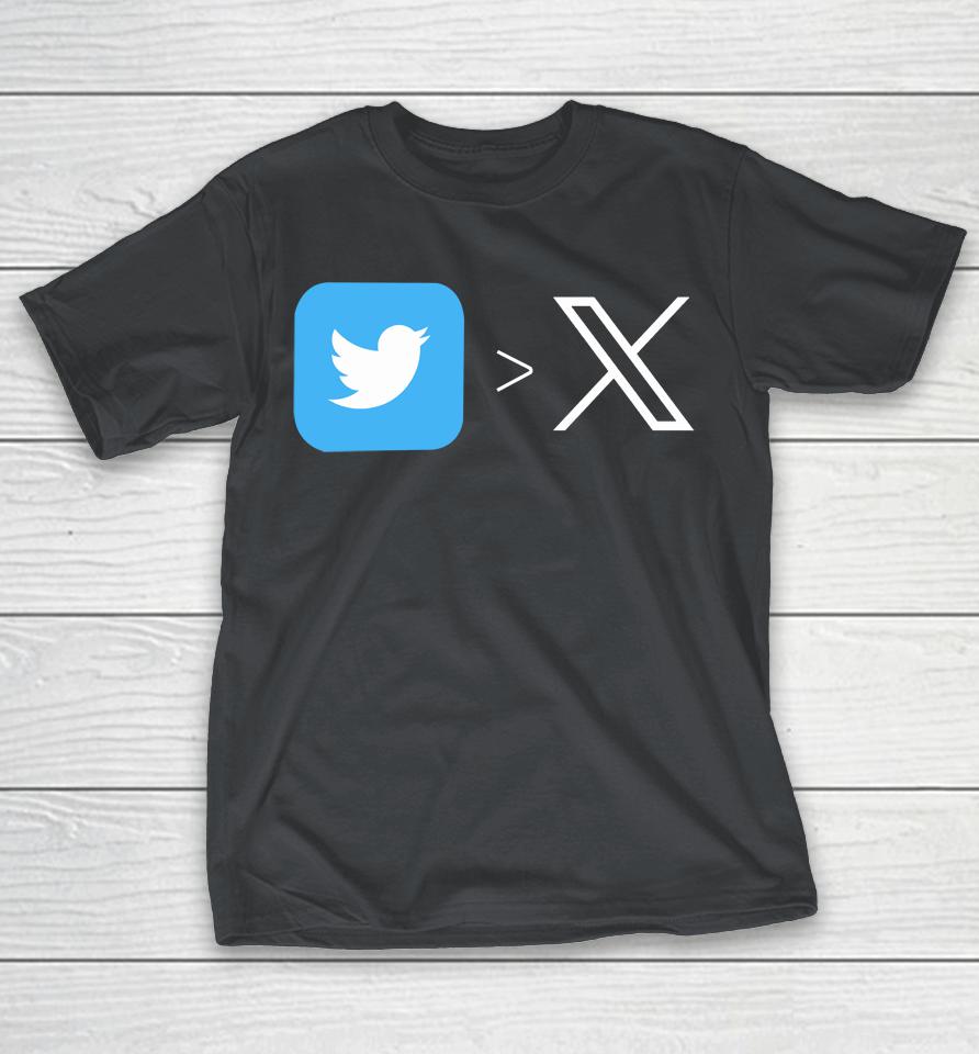 Twitter's Bird To X Logo Shirts