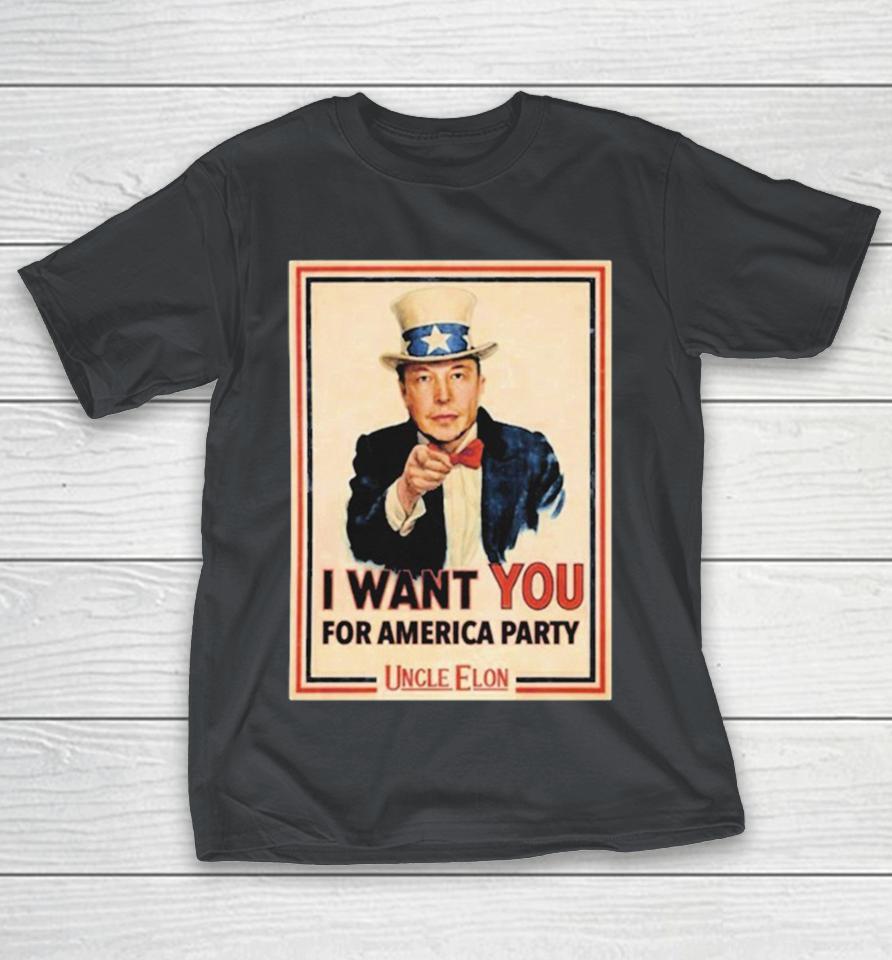 Uncle Sam X Elon Musk I Want You America Party Shirts