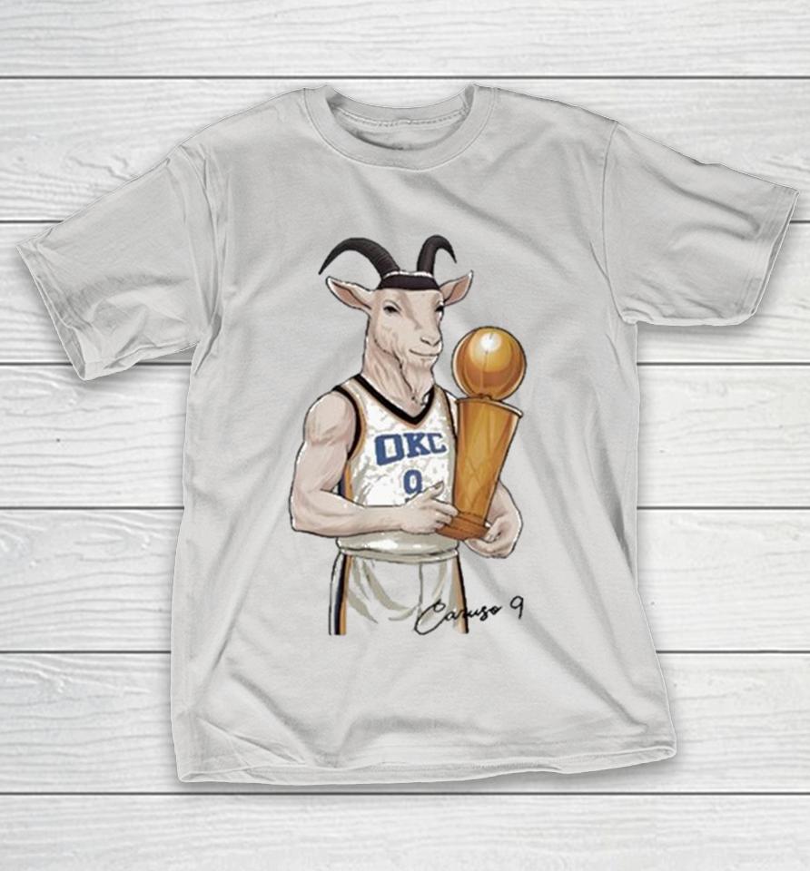 Alex Caruso Goat Champ #9 Oklahoma City Thunder Champions Finals NBA 2025 Trophy Shirts