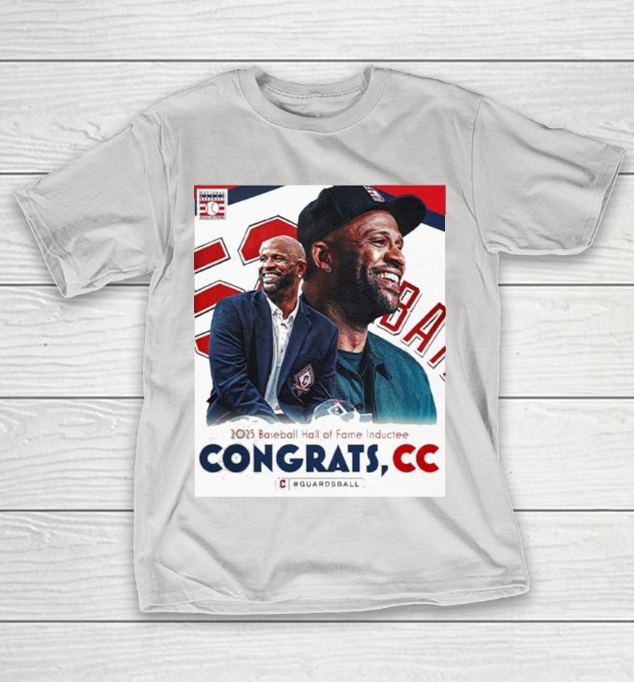 CC Sabathia Hall Of Fame At Cleveland Guardians In Cooperstown 2025 Inductee Shirts