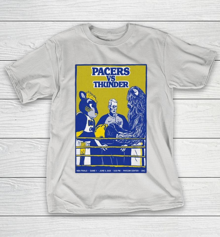 Indiana Pacers Vs Oklahoma City Thunder 2025 NBA Finals Paycom Center OKC Mascots Shirts