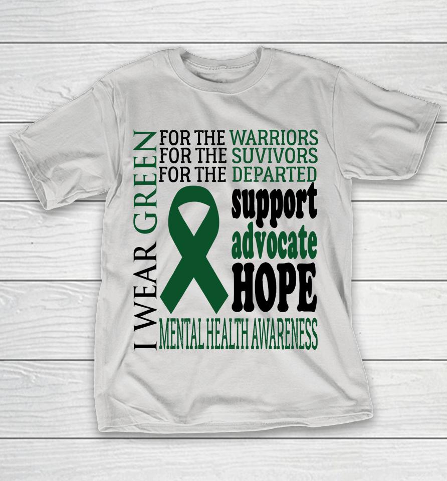 Mental Health Matters Green Ribbon Mental Health Awareness Shirts