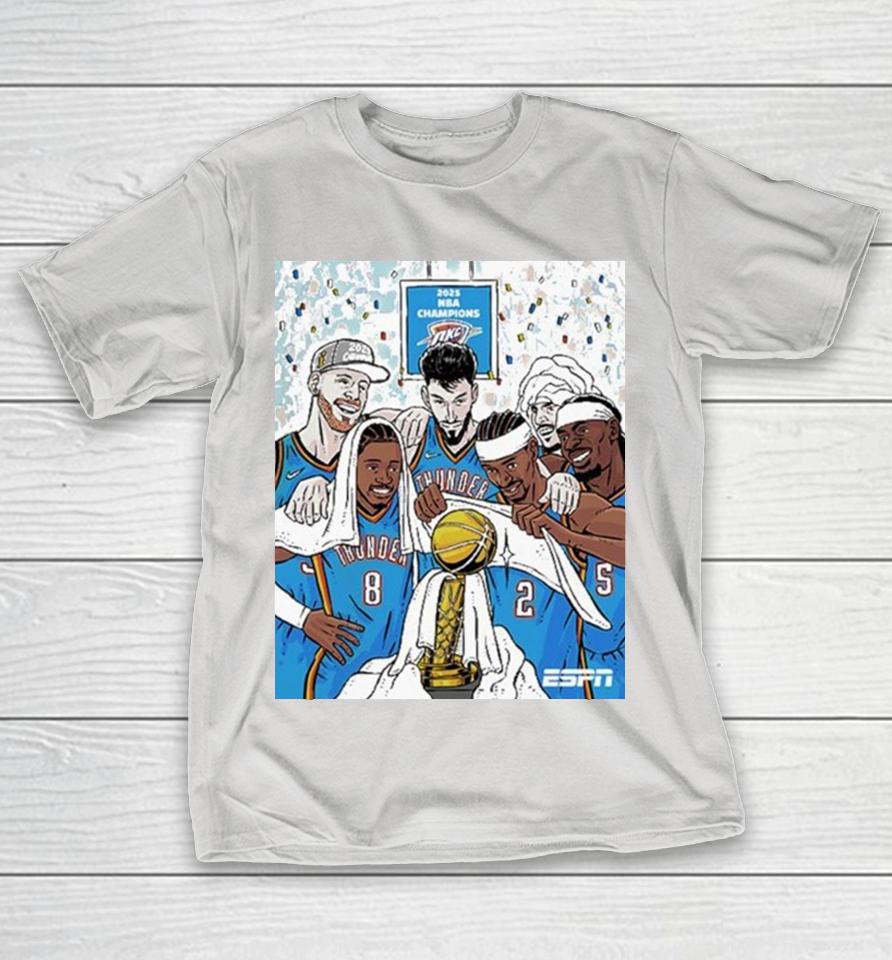 Oklahoma City Thunder The Champions NBA Finals 2025 For First Time Shirts
