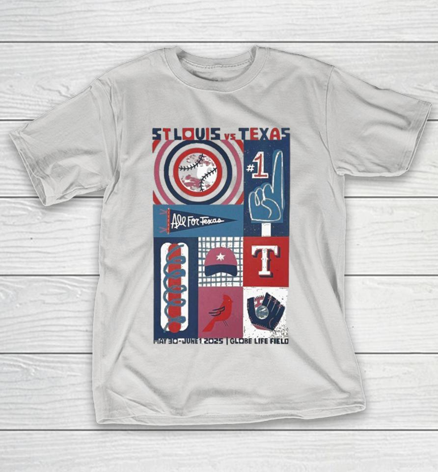 St. Louis Cardinals Vs Texas Rangers 2025 Globe Life Field Shirts