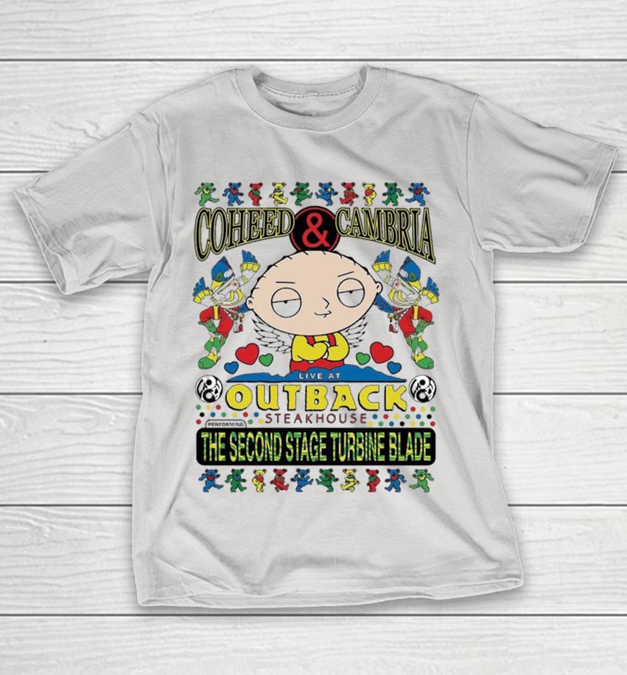 Stewie Griffin Coheed And Cambria Live At Outback Steakhouse Performing The Second Stage Turbine Blade Brian Robert Jones Grateful Dead Bears Shirts