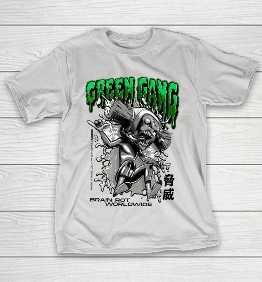 The Boys Green Gang Brush Head Brain Rot Worldwide Shirts