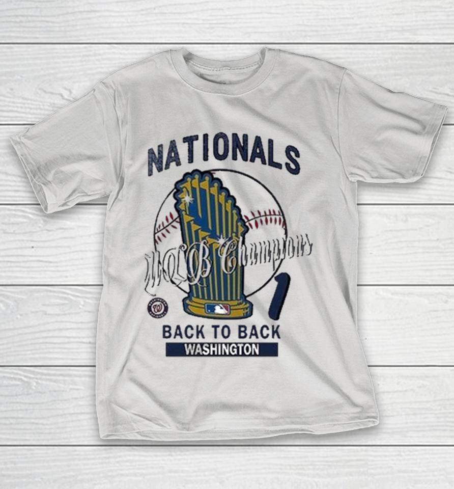 Washington Nationals Back To Back 1 MLB Champions Hardwood Champions Trophy Shirts