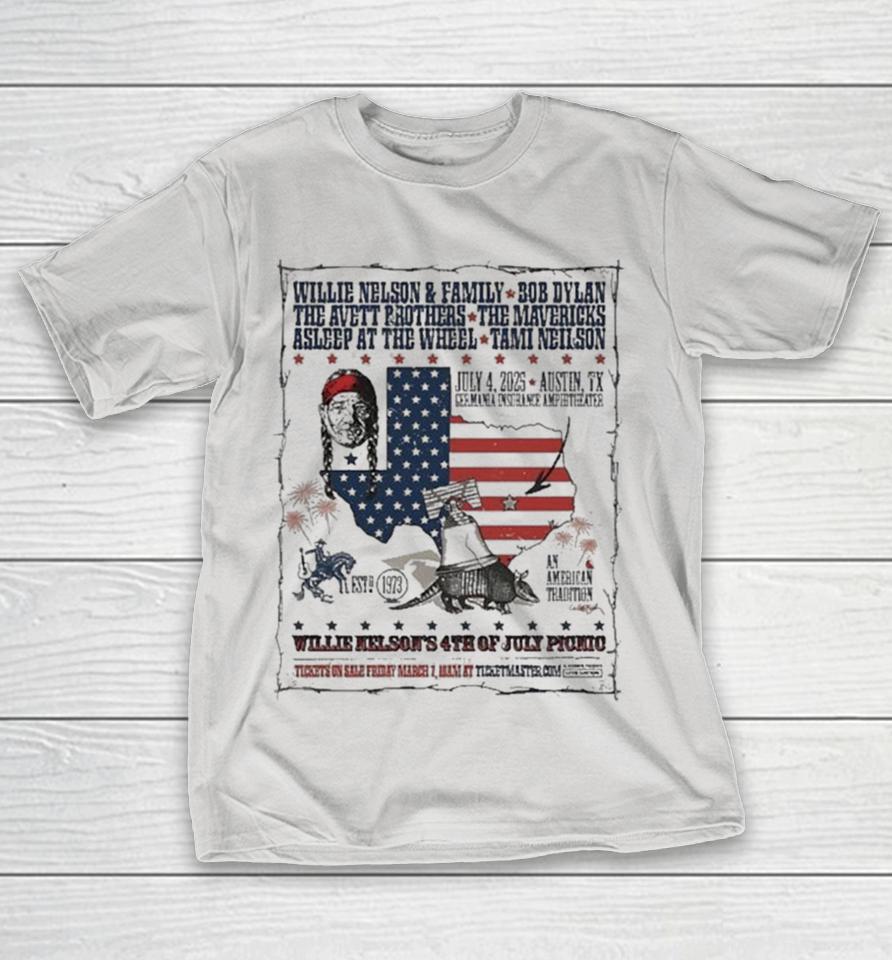 Willie Nelson And Family 4th Of July Picnic In Austin TX On 2025 American Flag Shirts