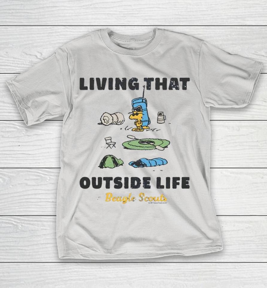 Woodstock The Peanuts Living That Outside Life Beagle Scouts Est 1974 Shirts